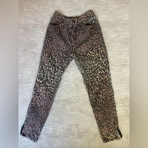 Vintage cheetah denim pants